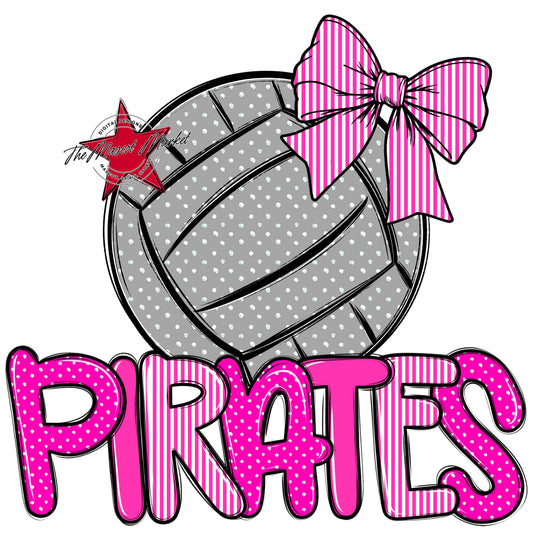 Pirates Volleyball Spirit Design-Pink