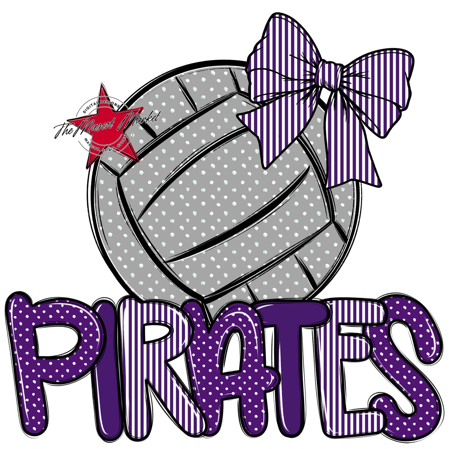 Pirates Volleyball Spirit Design-Purple