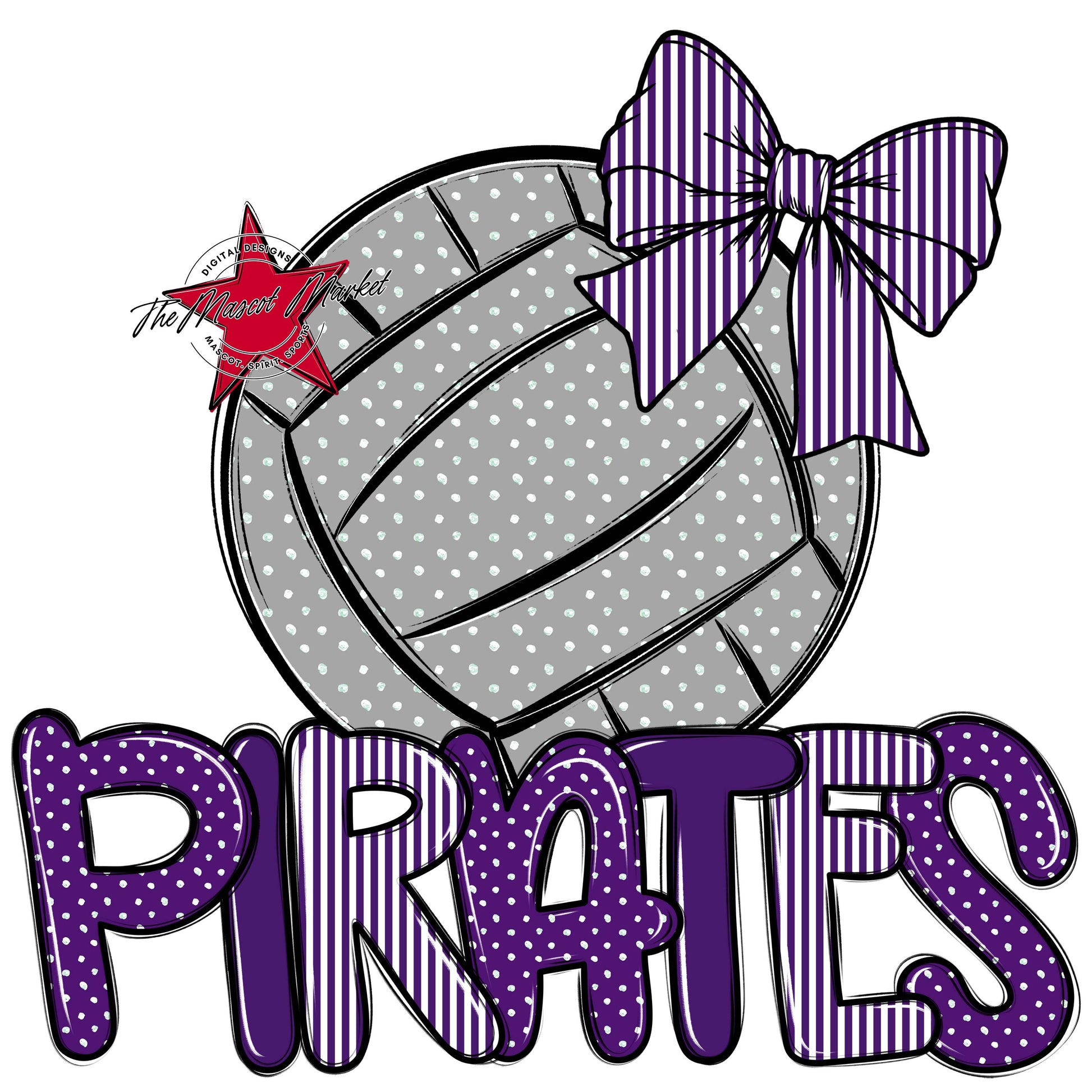 Pirates Volleyball Spirit Design-Purple