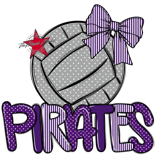 Pirates Volleyball Spirit Design-Purple
