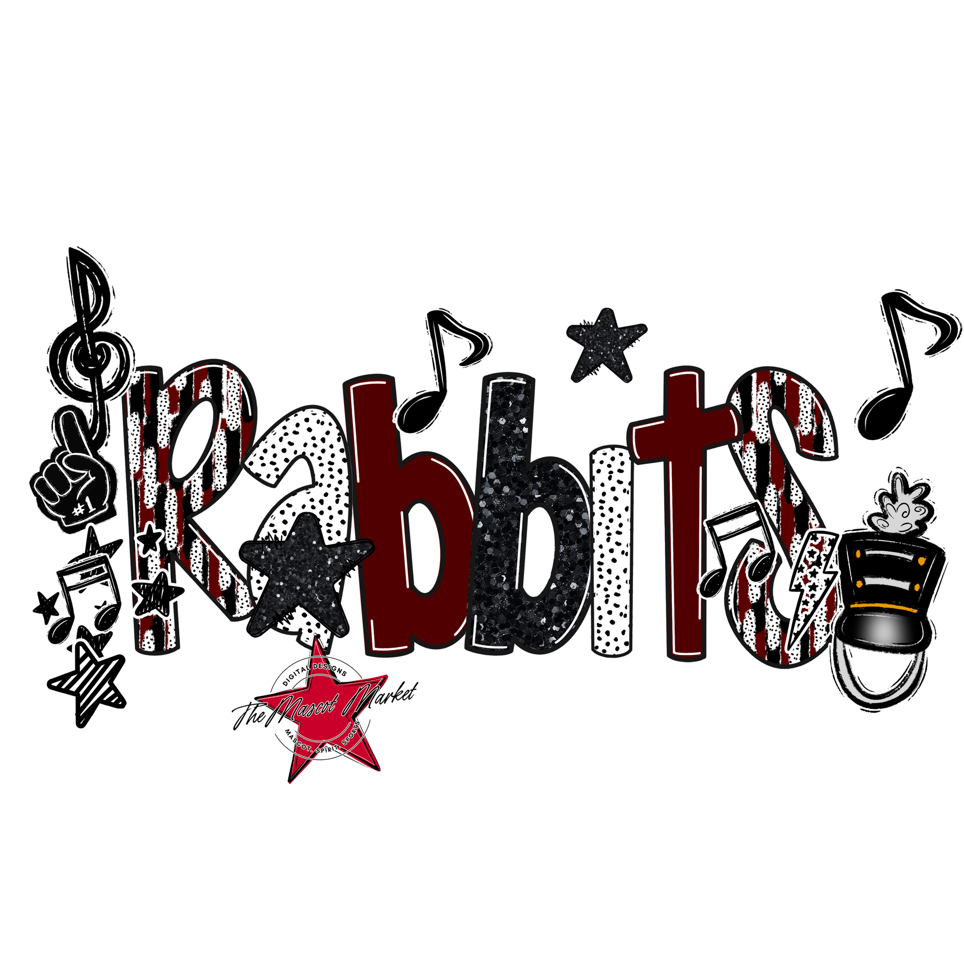 Rabbits Band Scrape-Maroon