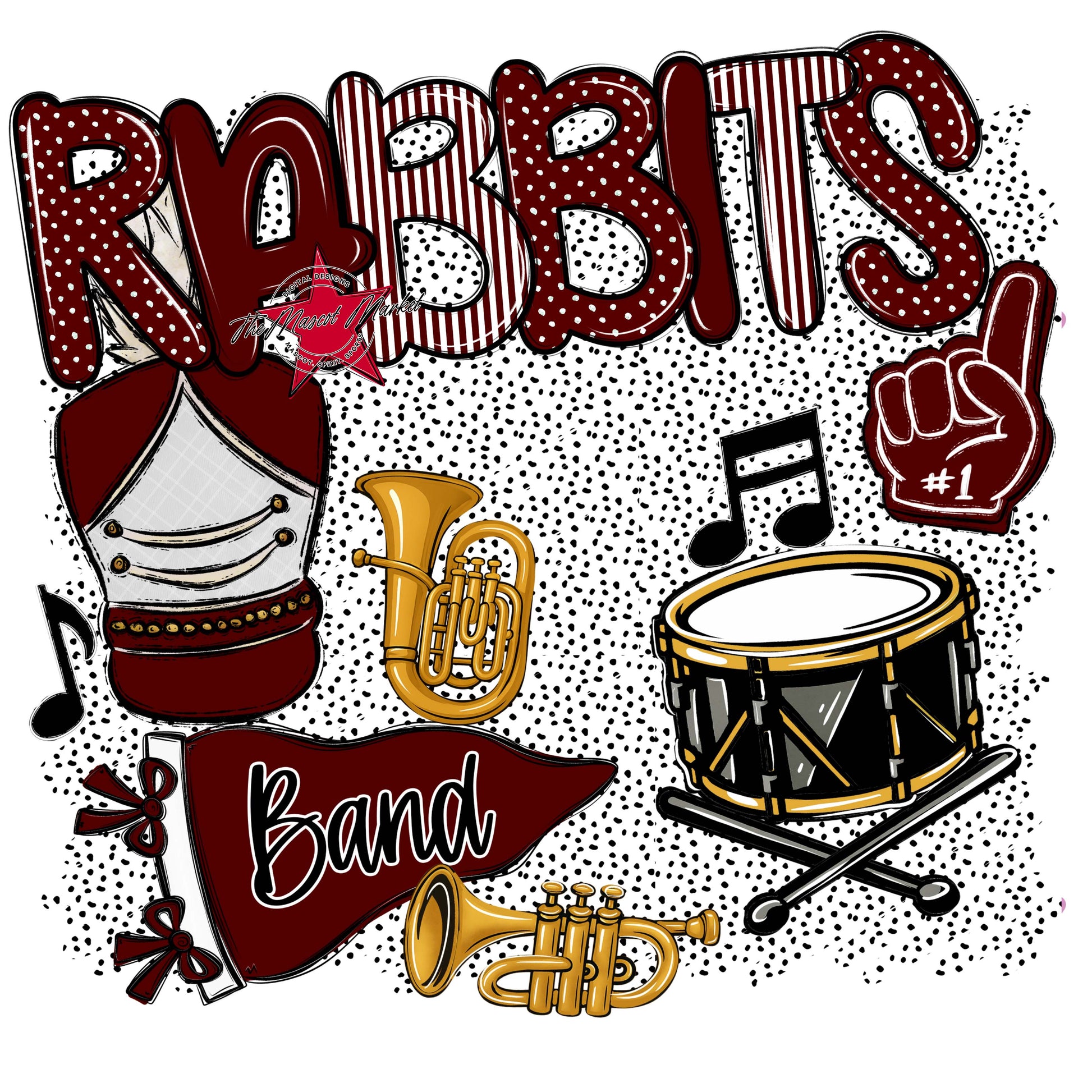 Rabbits Band Spirit-Maroon