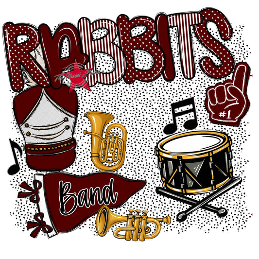 Rabbits Band Spirit-Maroon