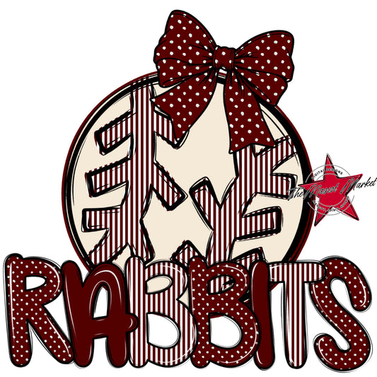 Rabbits Baseball-Softball Spirit Design-Maroon