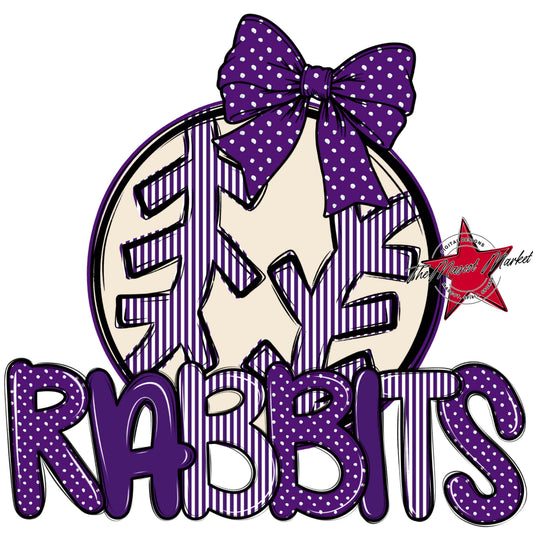 Rabbits Baseball-Softball Spirit Design-Purple