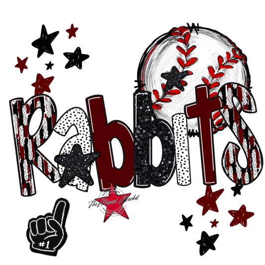 Rabbits Baseball Scrape-Maroon