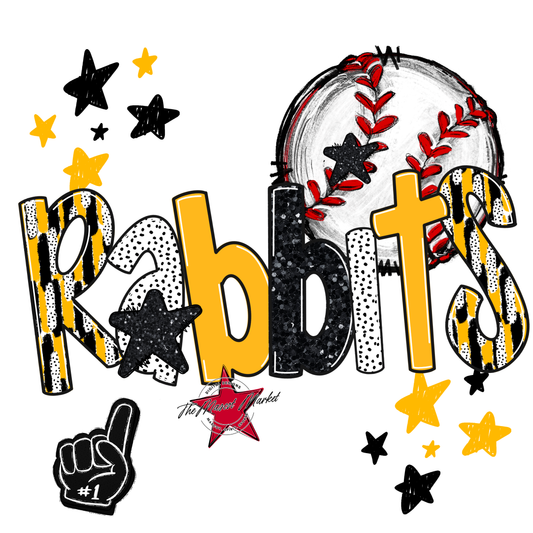 Rabbits Baseball Scrape-Yellow