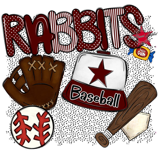 Rabbits Baseball Spirit-Maroon