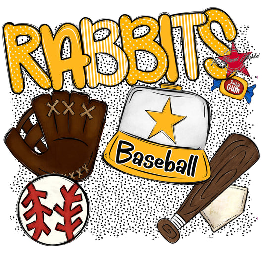 Rabbits Baseball Spirit-Yellow