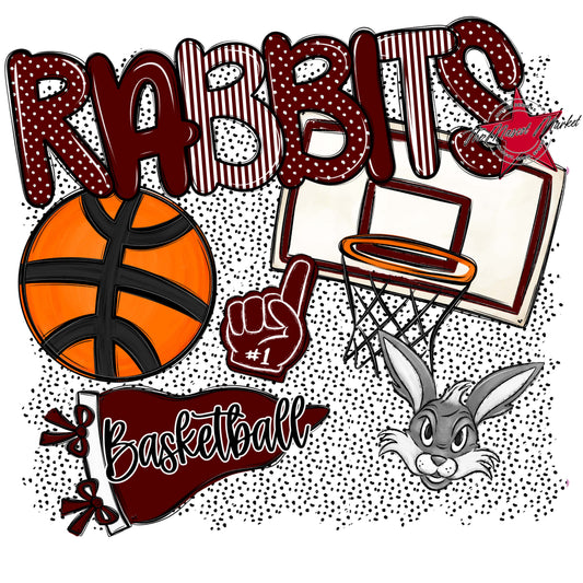 Rabbits Basketball Spirit-Maroon