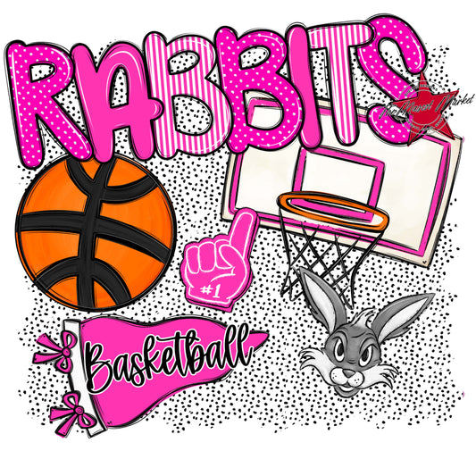Rabbits Basketball Spirit-Pink