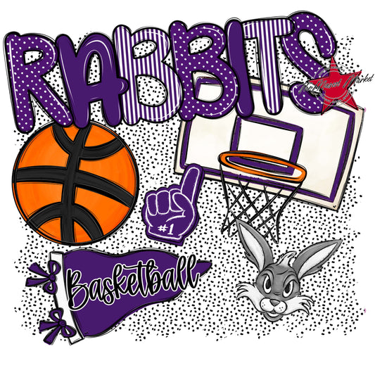 Rabbits Basketball Spirit-Purple