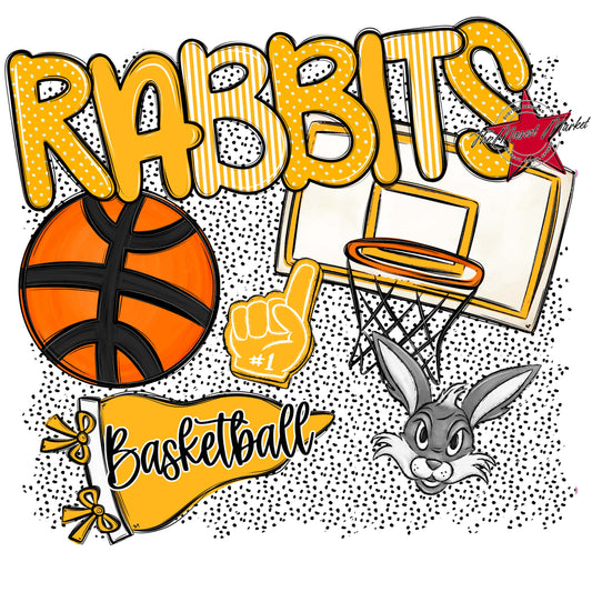 Rabbits Basketball Spirit-Yellow