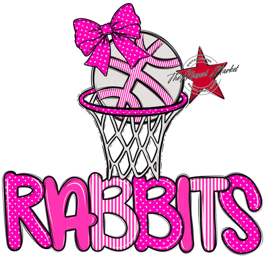 Rabbits Basketball Spirit Design-Pink