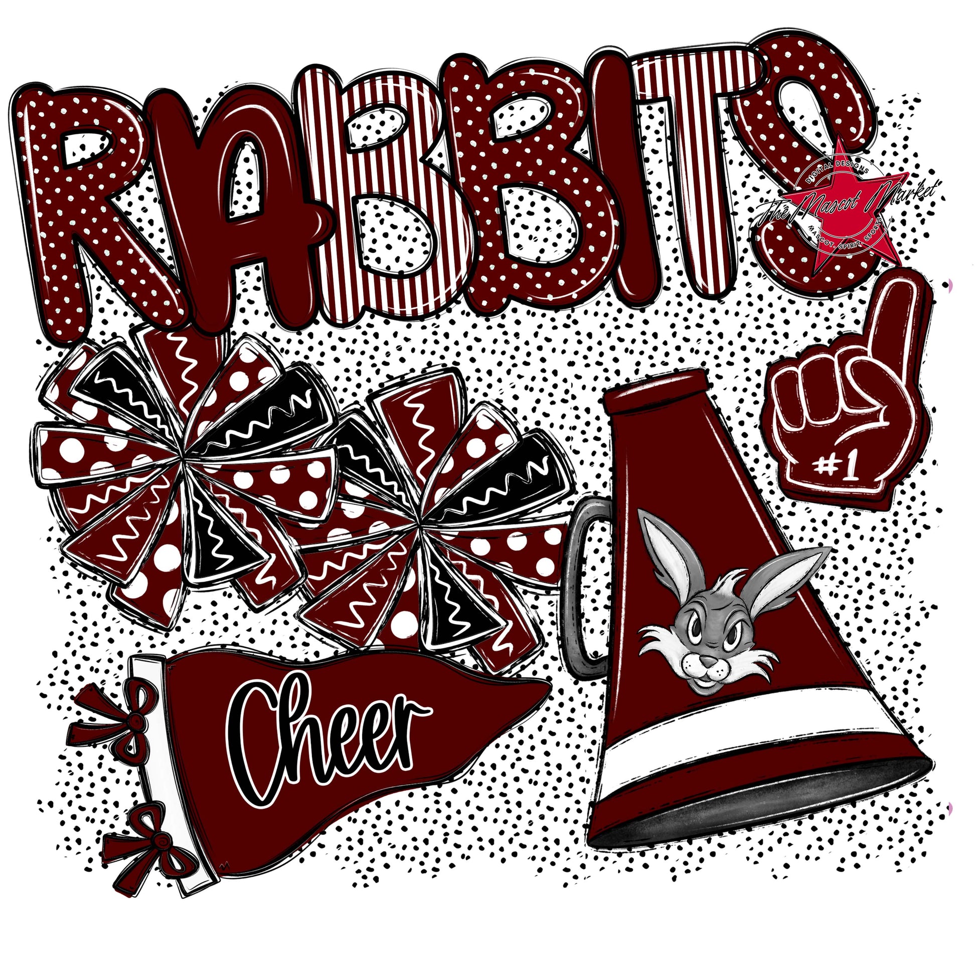 Rabbits Cheer Spirit-Maroon