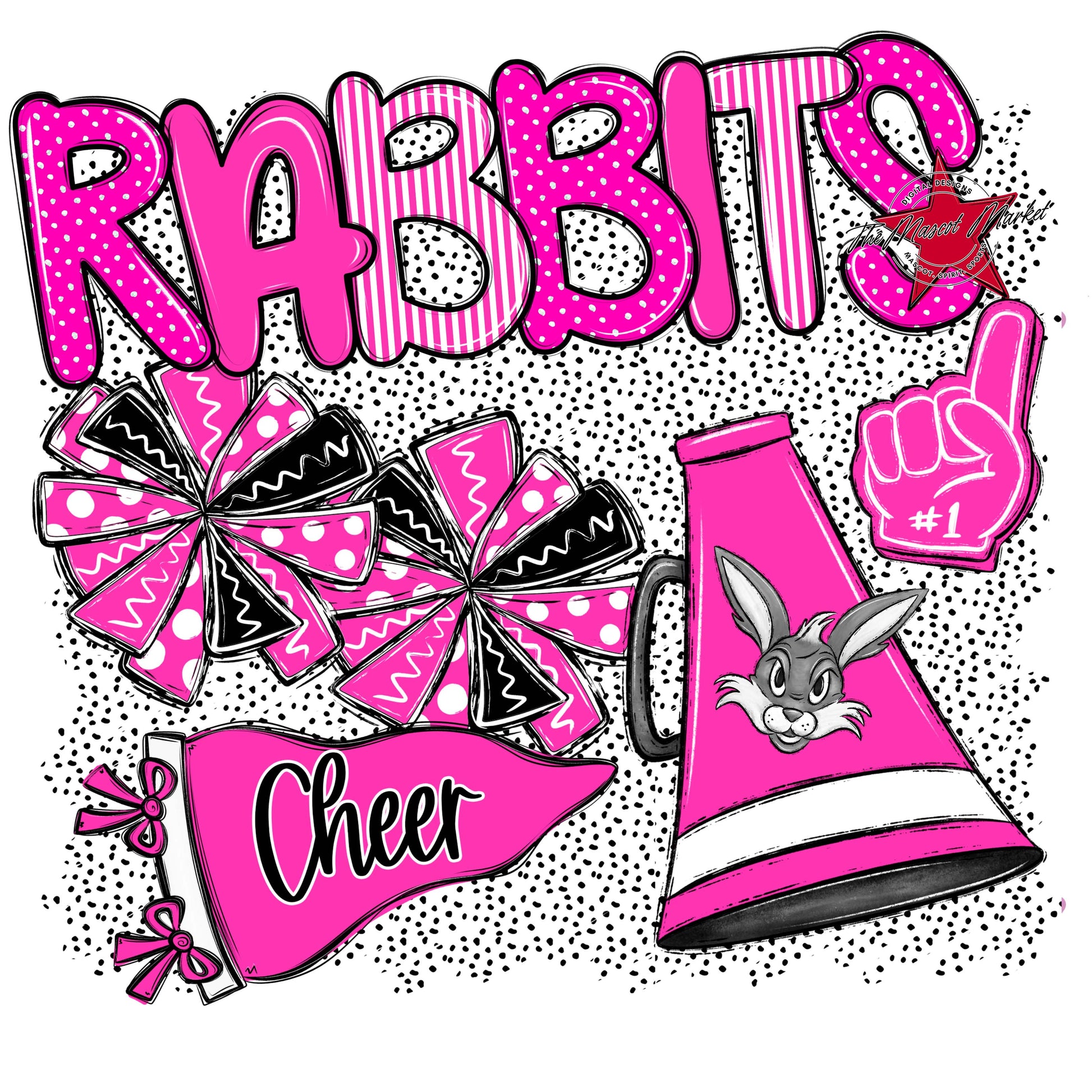 Rabbits Cheer Spirit-Pink