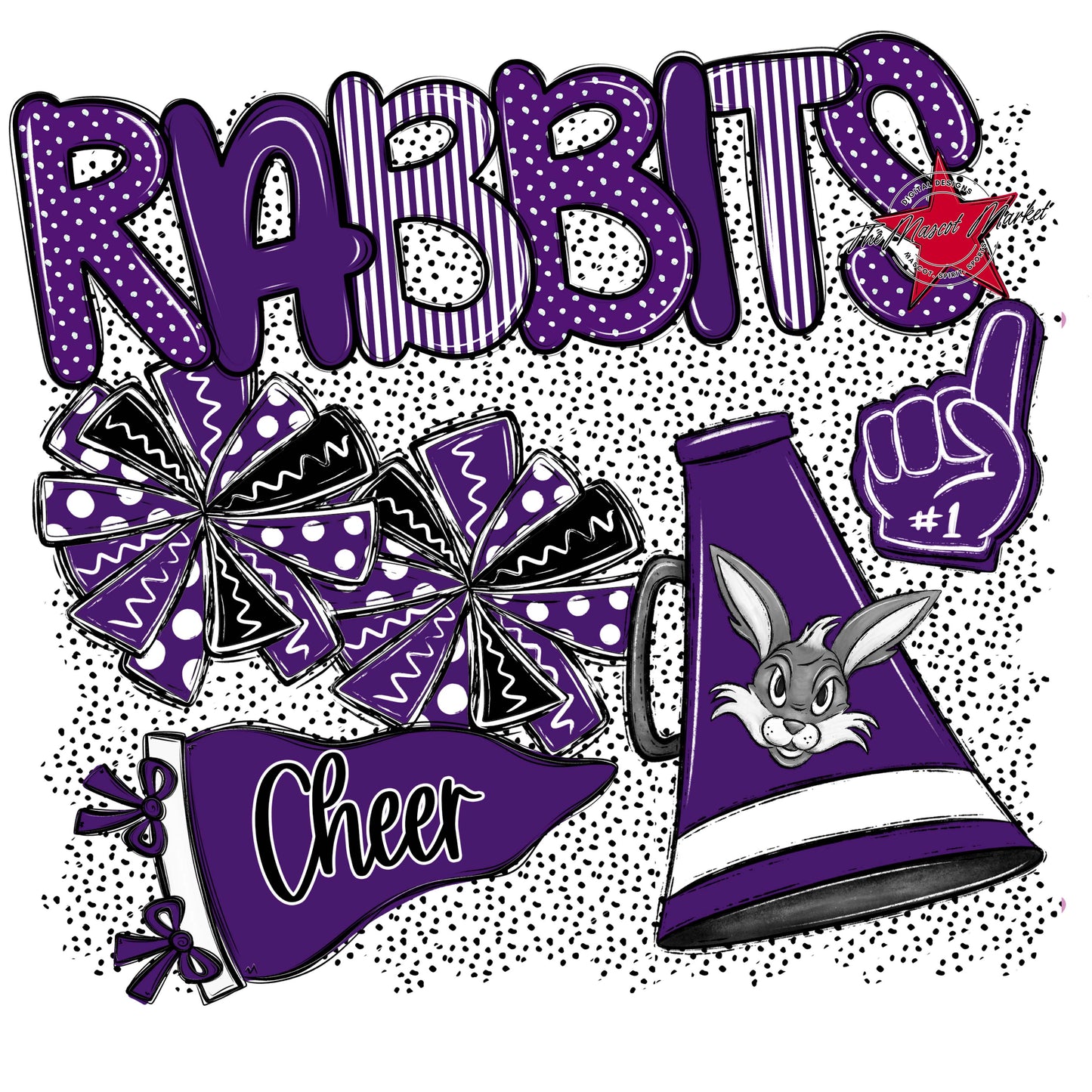 Rabbits Cheer Spirit-Purple
