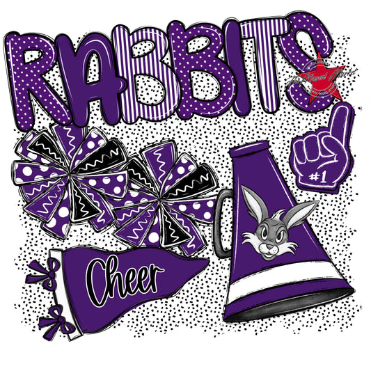 Rabbits Cheer Spirit-Purple