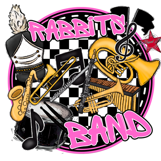 Rabbits Circle Band Design-Baby Pink
