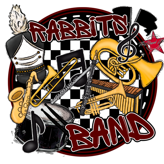 Rabbits Circle Band Design-Maroon