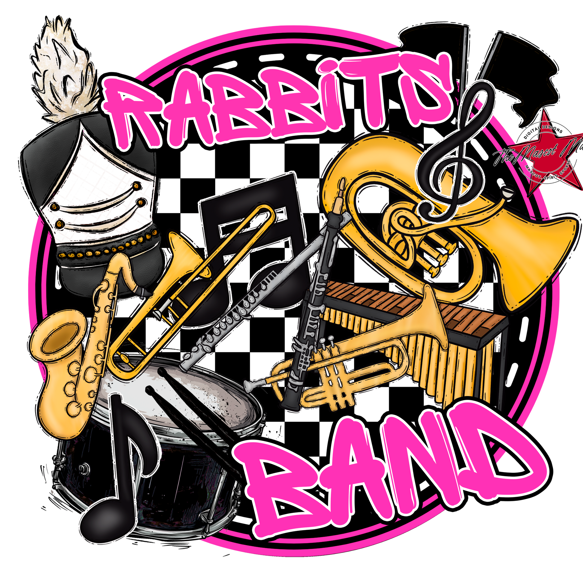 Rabbits Circle Band Design-Pink