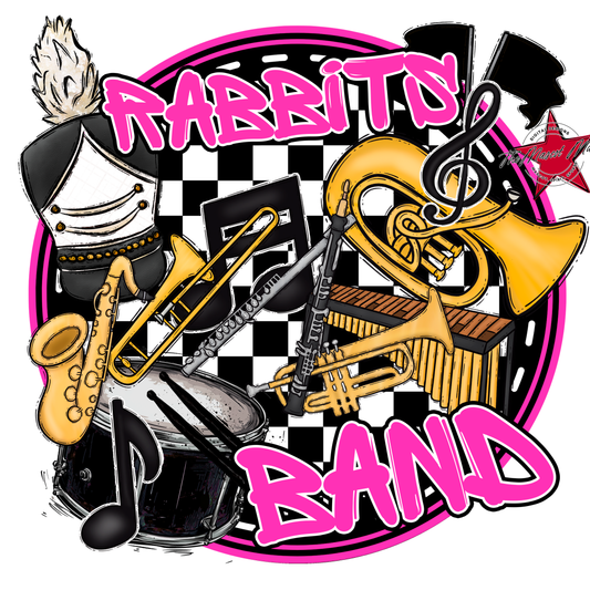 Rabbits Circle Band Design-Pink