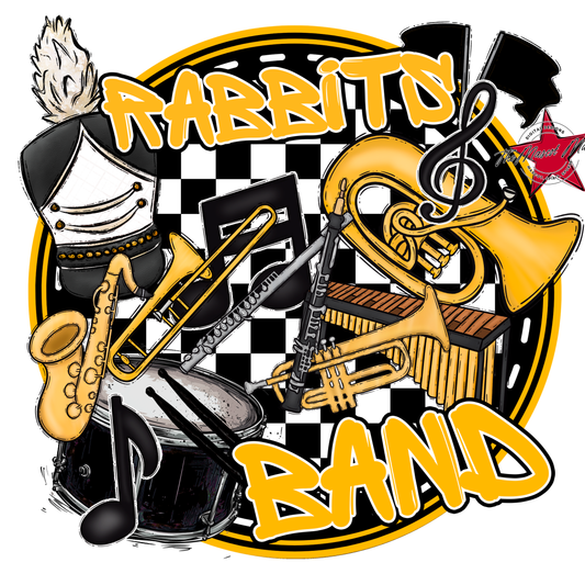 Rabbits Circle Band Design-Yellow