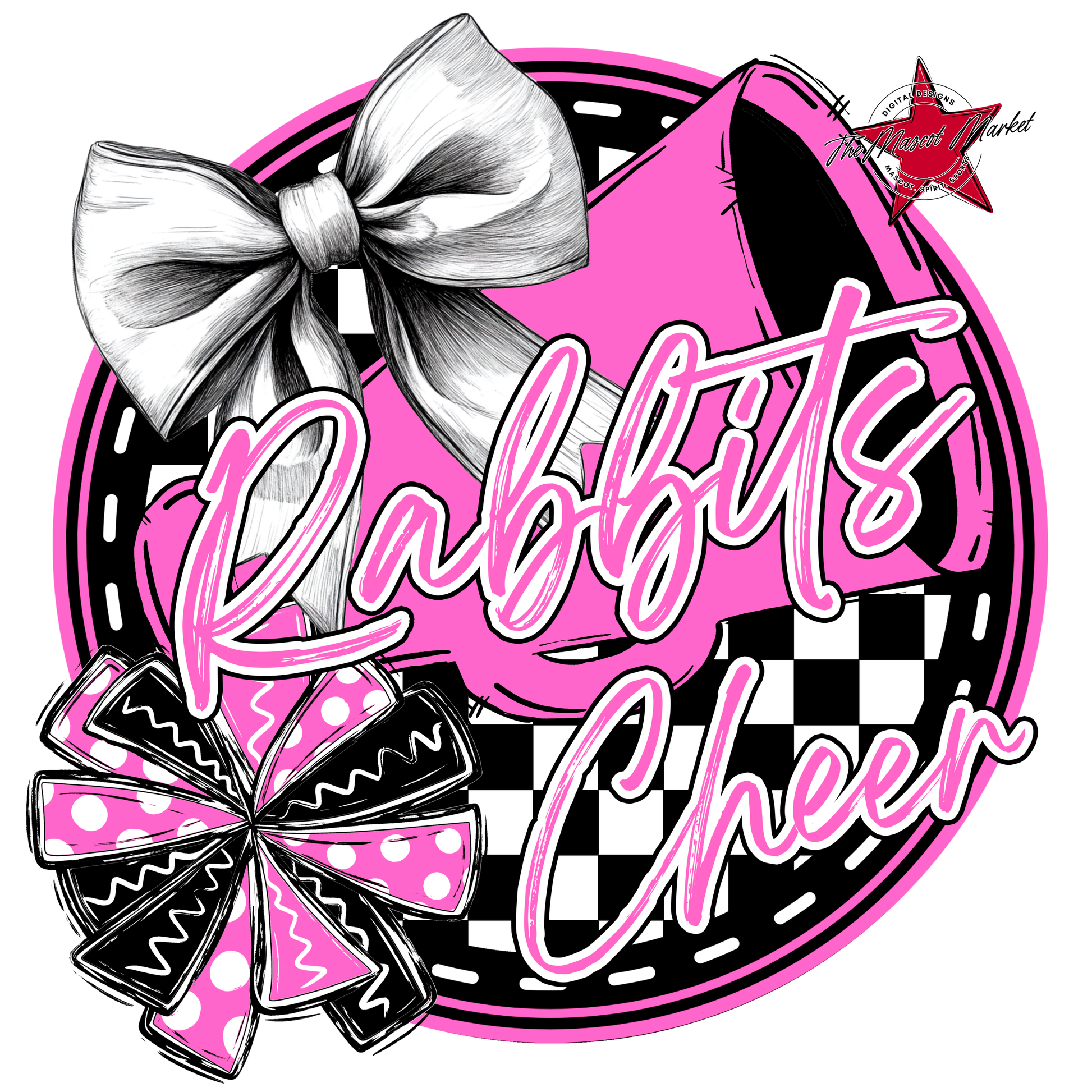 Rabbits Circle Cheer Design-Baby Pink