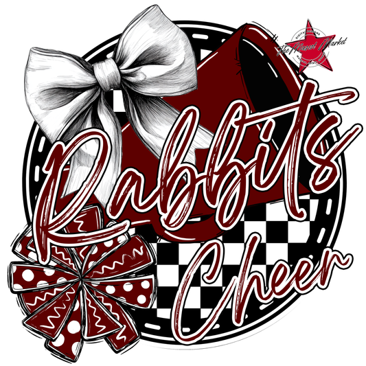 Rabbits Circle Cheer Design-Maroon