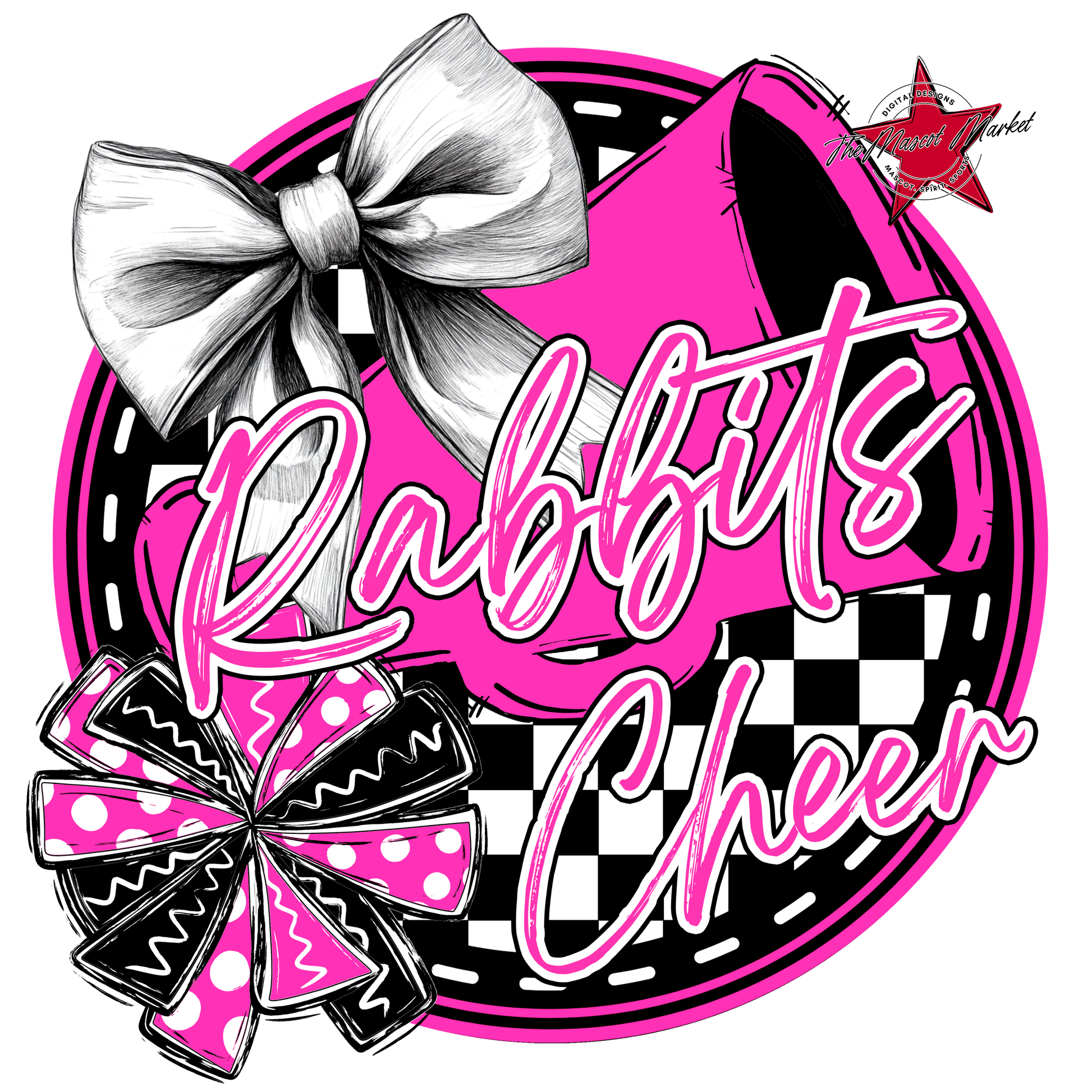 Rabbits Circle Cheer Design-Pink