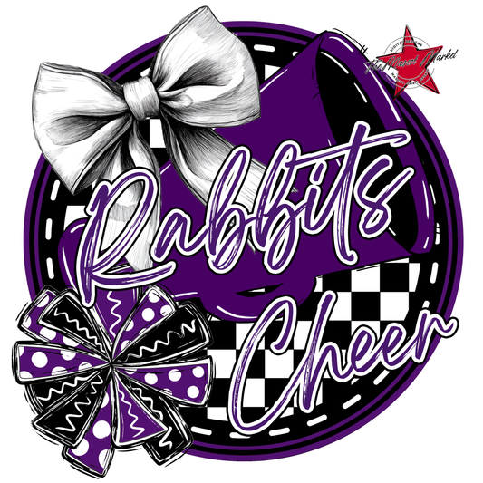 Rabbits Circle Cheer Design-Purple