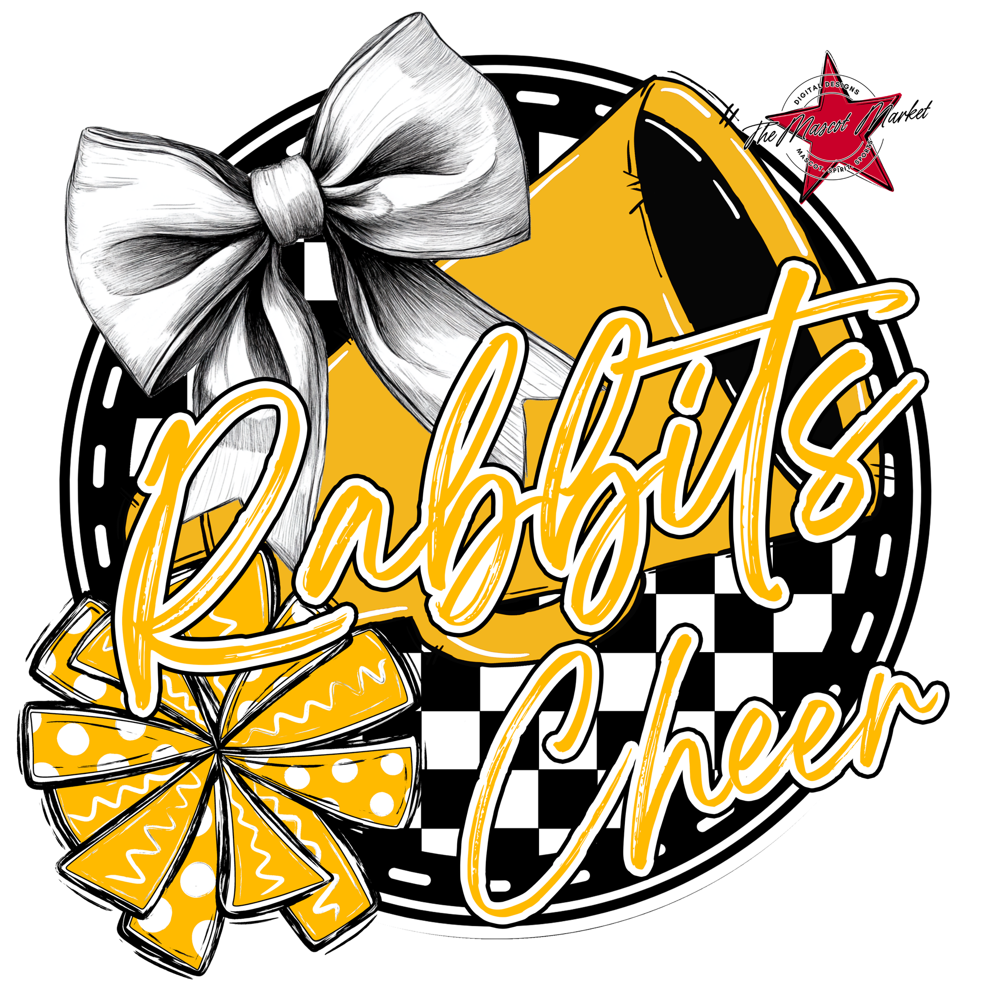Rabbits Circle Cheer Design-Yellow