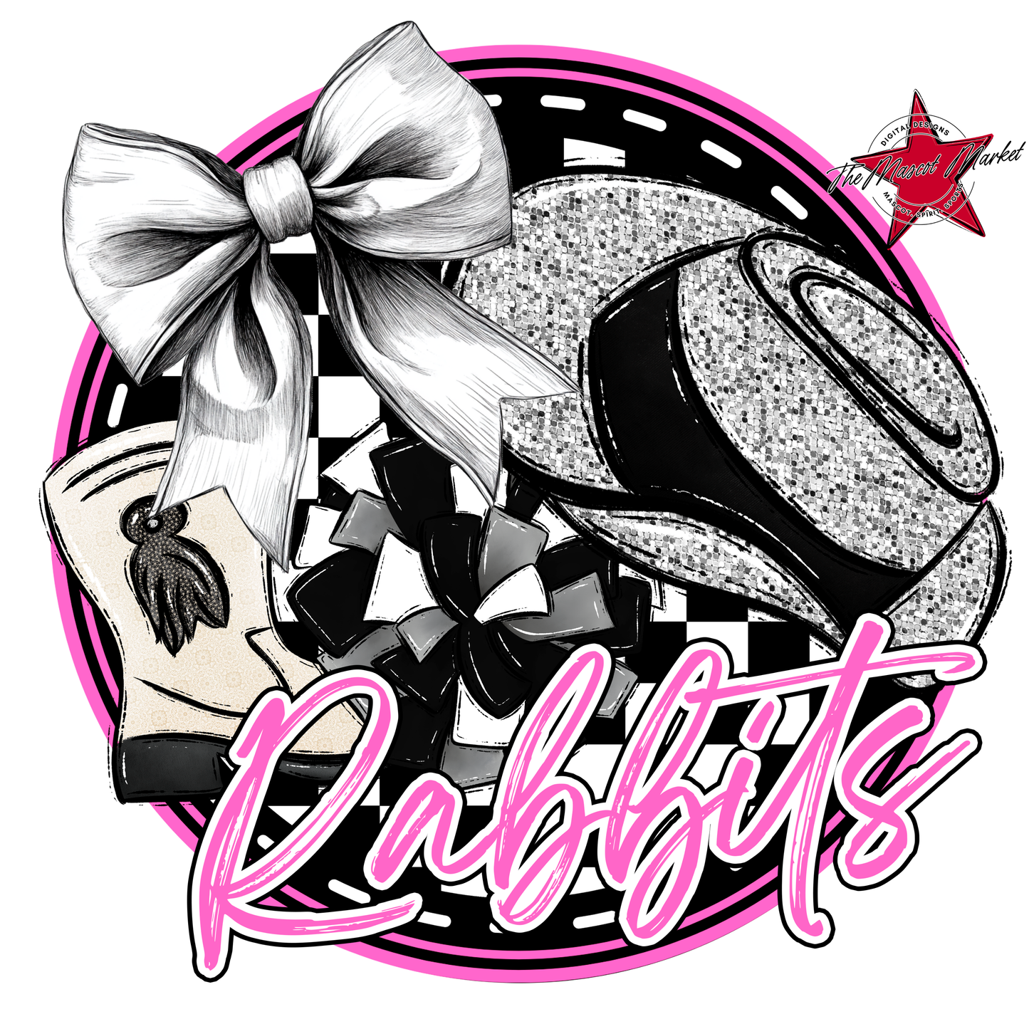 Rabbits Circle Drillteam Design-Baby Pink