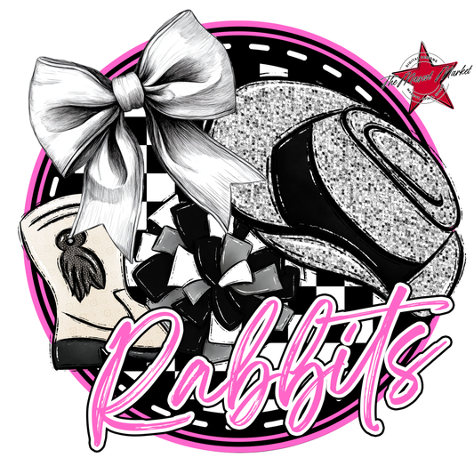 Rabbits Circle Drillteam Design-Baby Pink