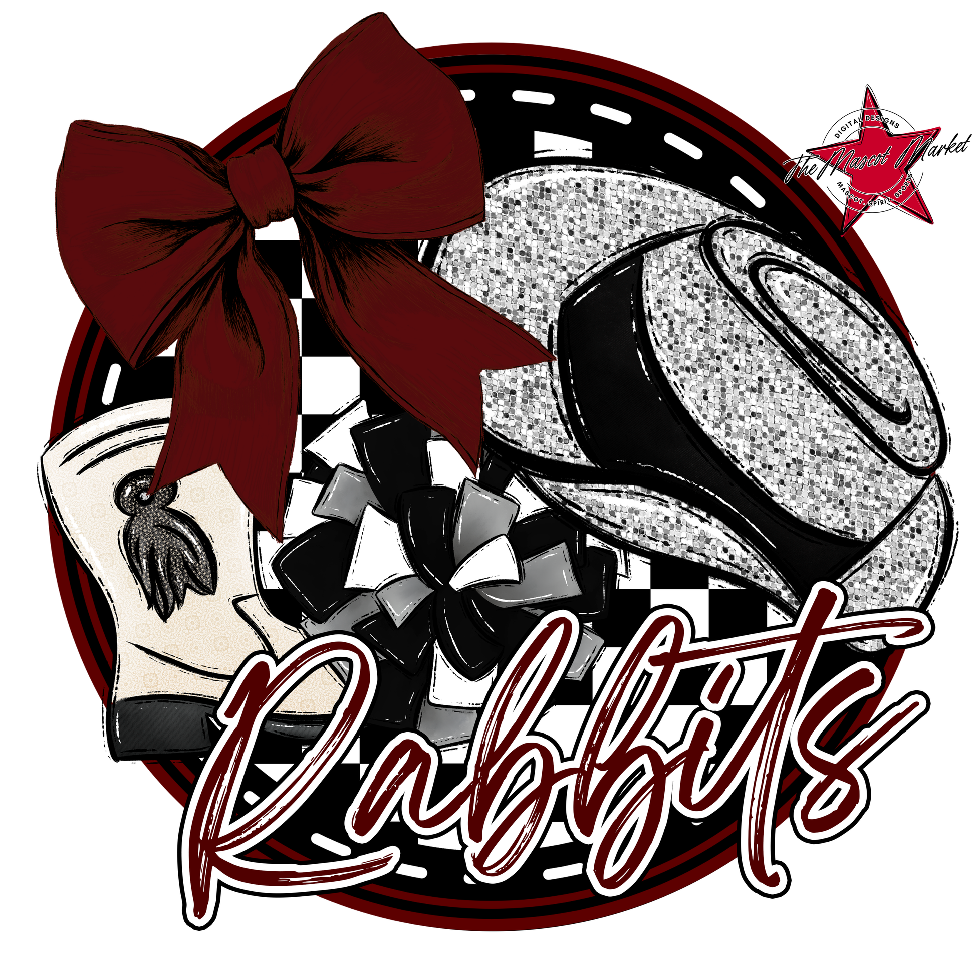 Rabbits Circle Drillteam Design-Maroon