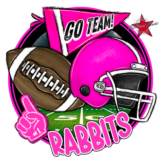 Rabbits Circle Football Design-Pink