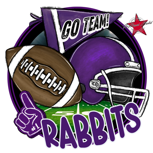 Rabbits Circle Football Design-Purple