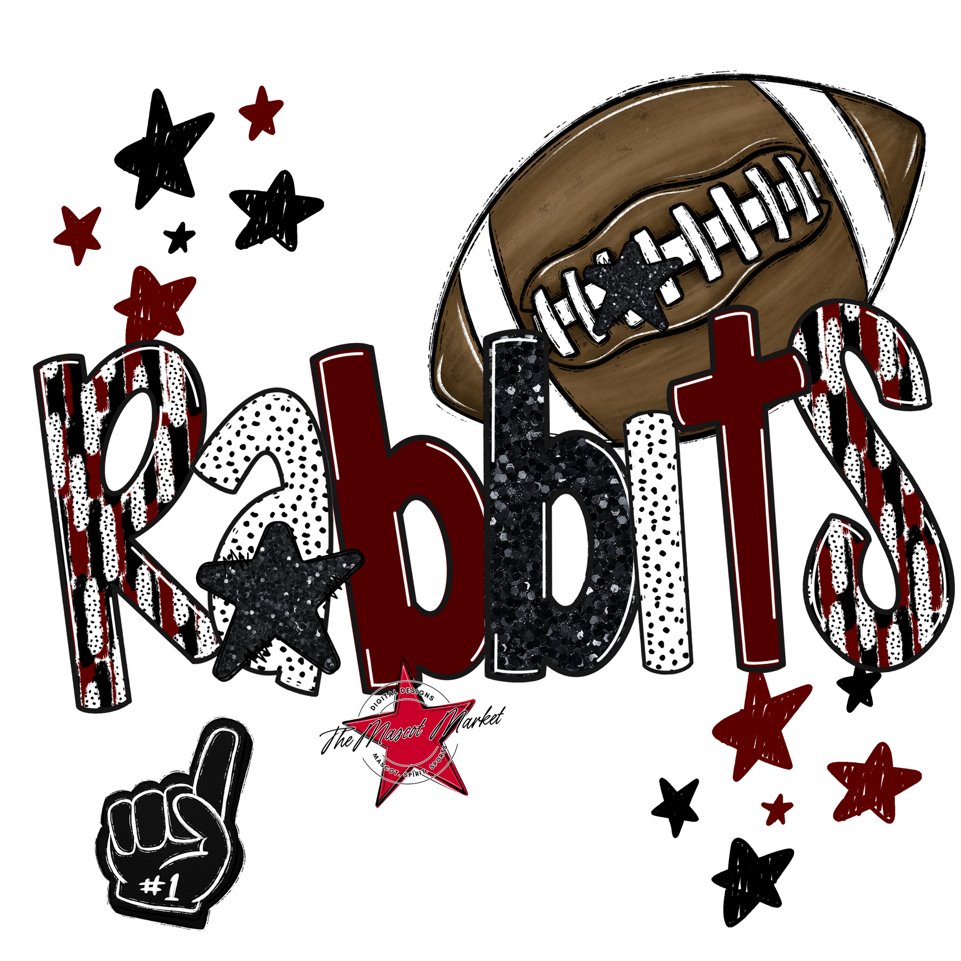 Rabbits Football Scrape-Maroon