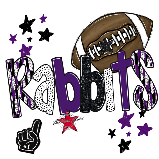 Rabbits Football Scrape-Purple