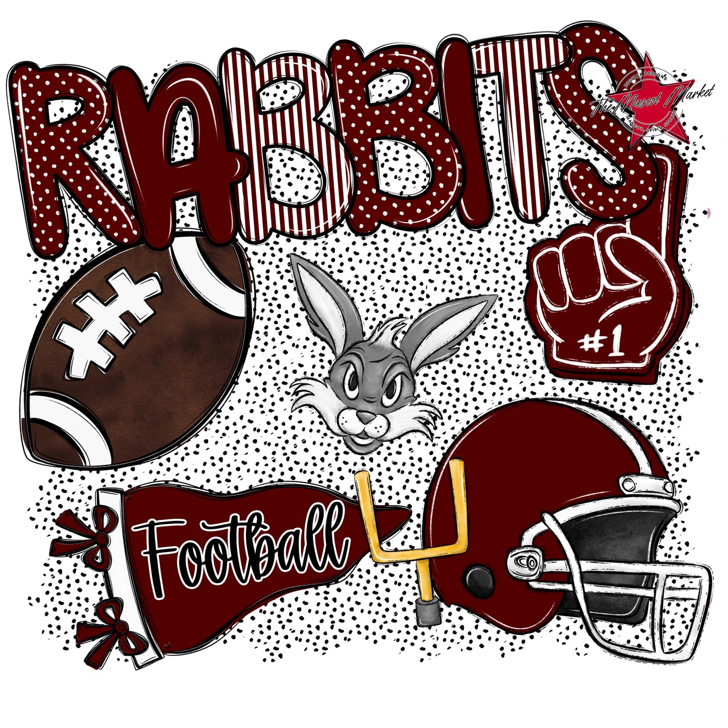 Rabbits Football Spirit-Maroon