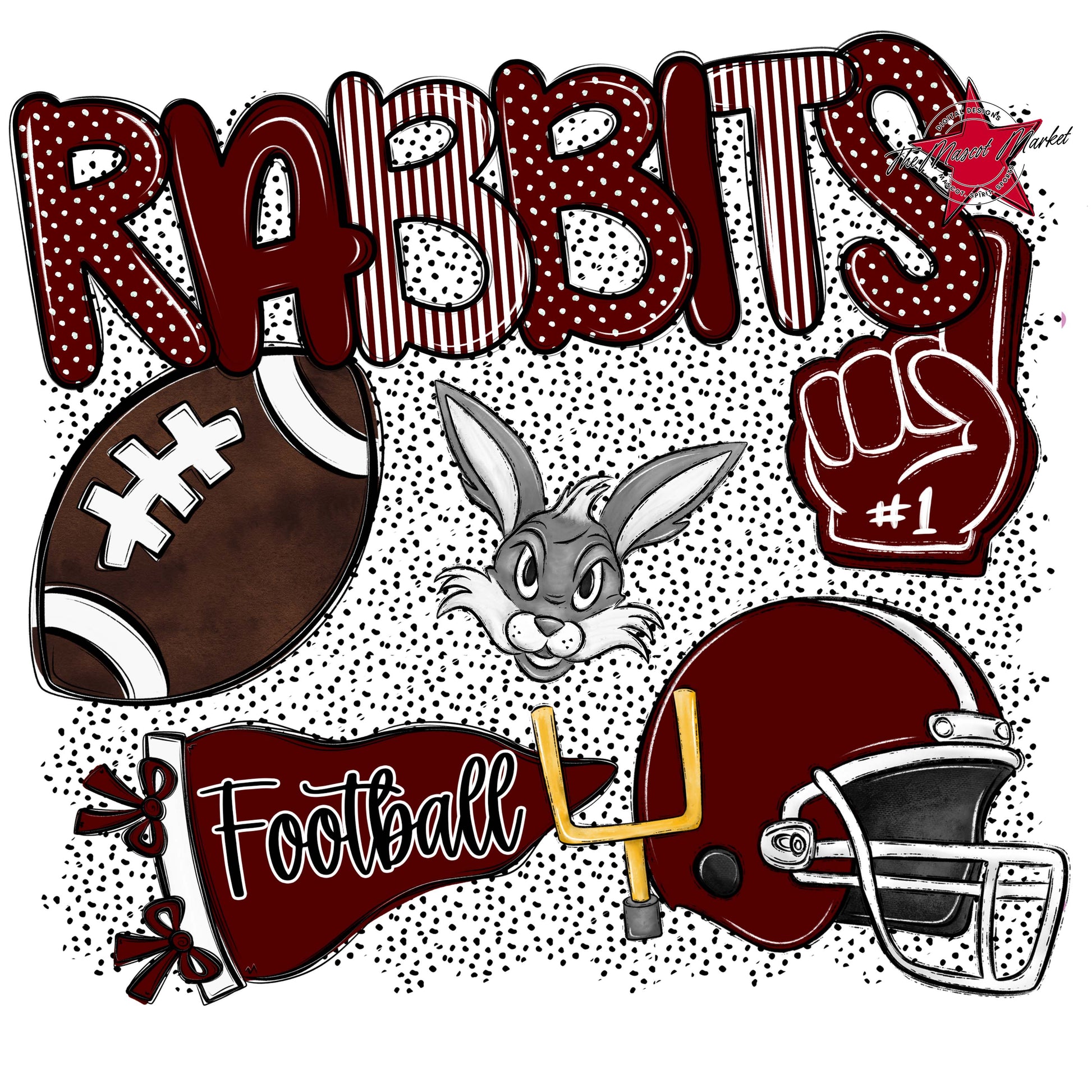 Rabbits Football Spirit-Maroon