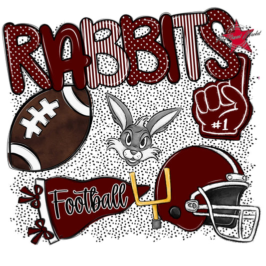 Rabbits Football Spirit-Maroon