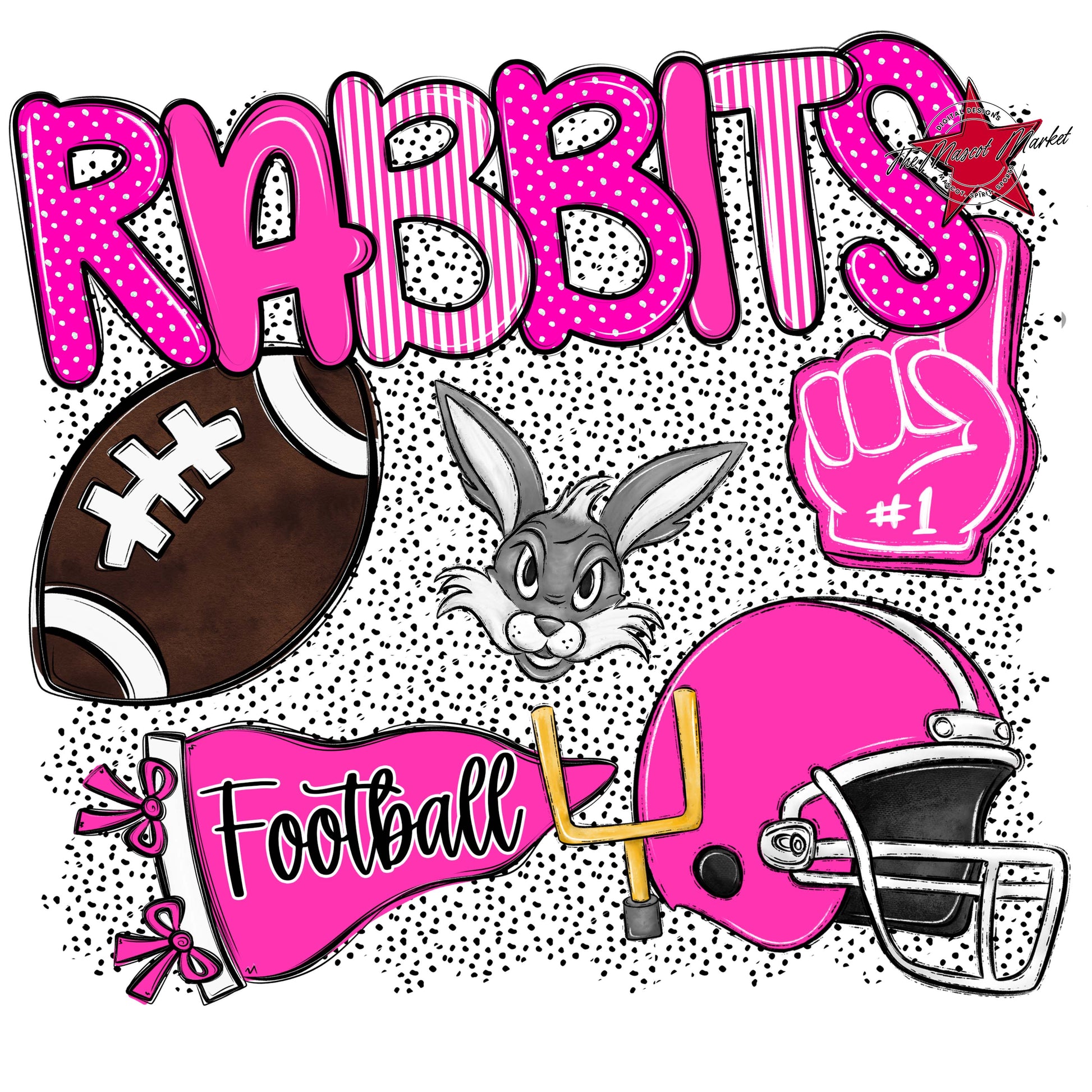 Rabbits Football Spirit-Pink
