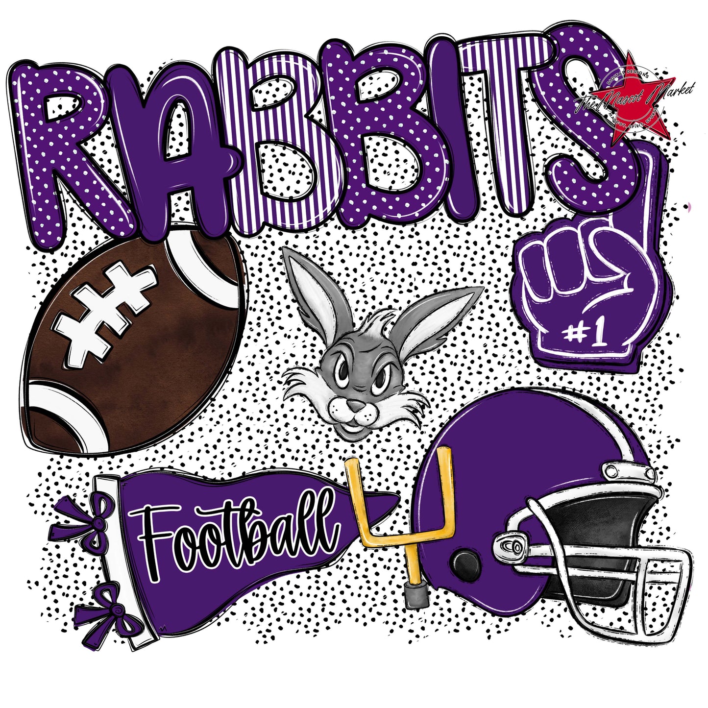 Rabbits Football Spirit-Purple