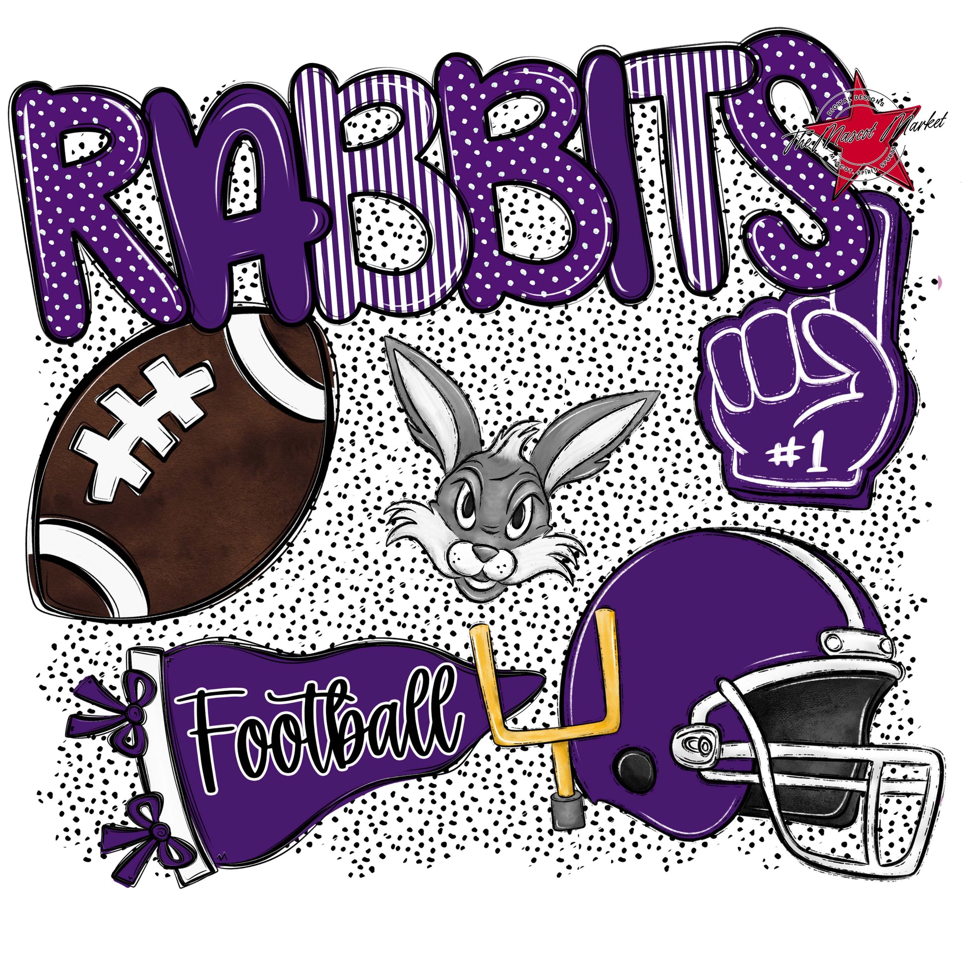 Rabbits Football Spirit-Purple
