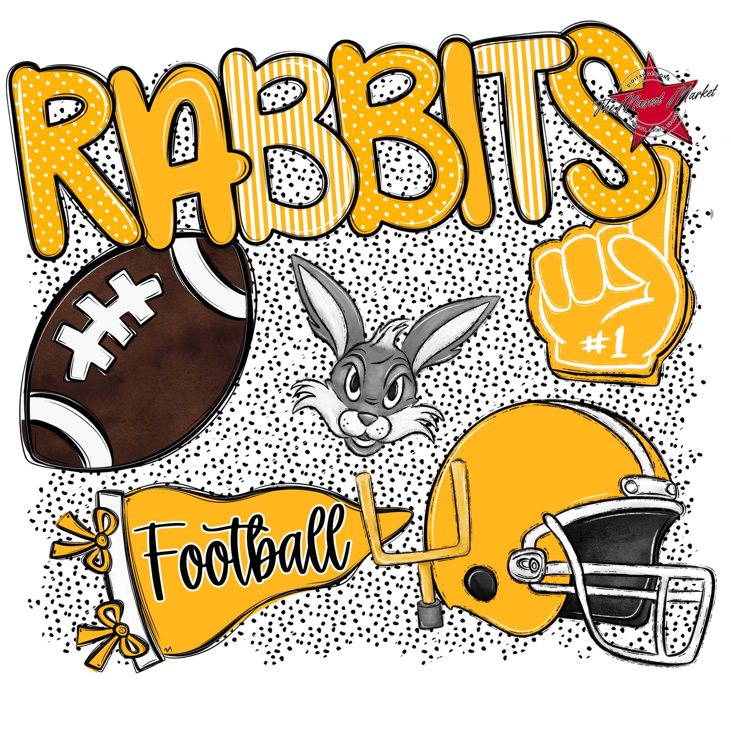 Rabbits Football Spirit-Yellow