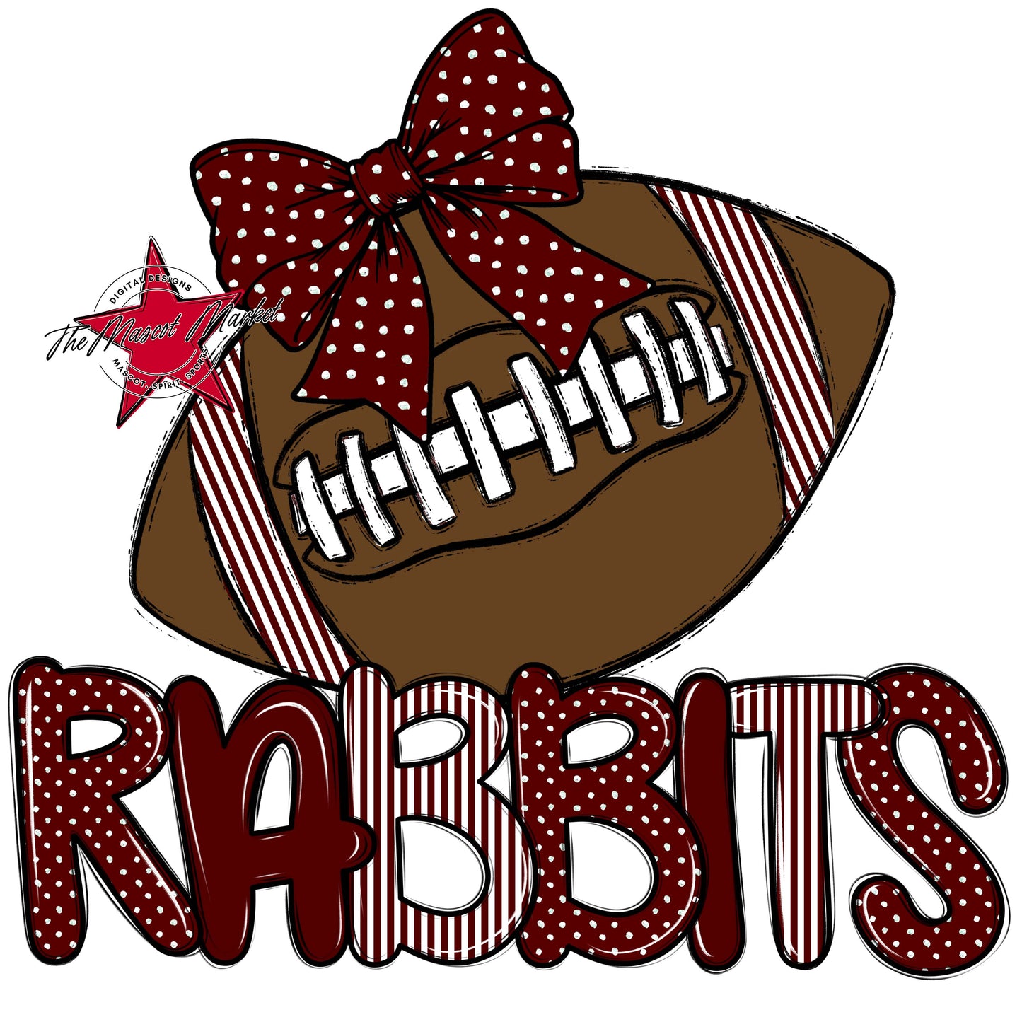 Rabbits Football Spirit Design-Maroon