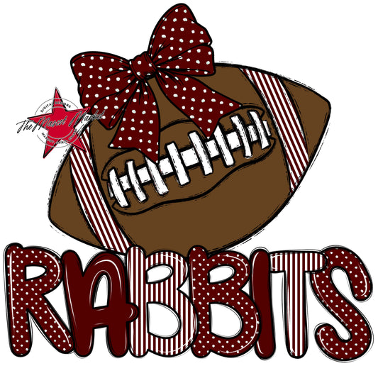 Rabbits Football Spirit Design-Maroon