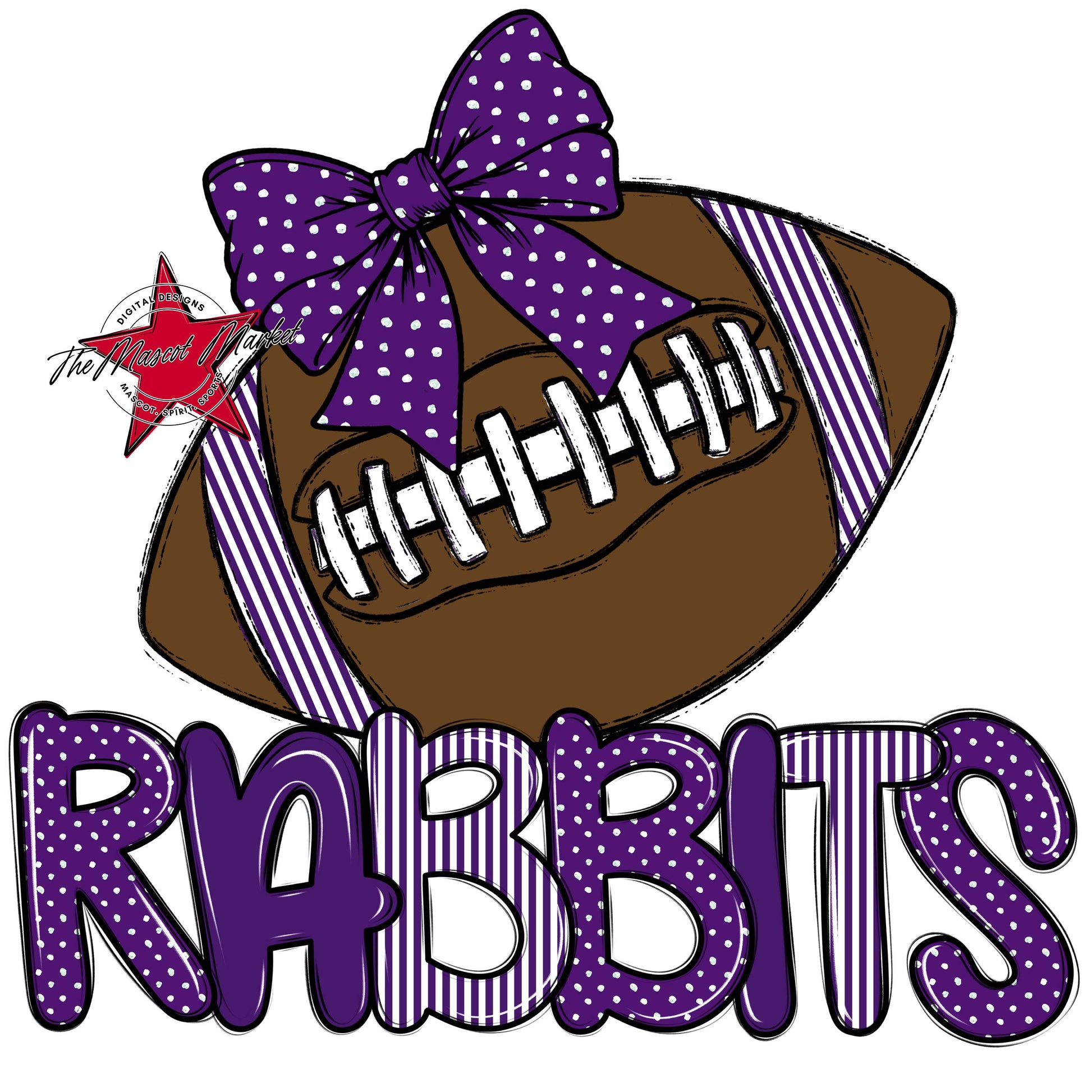 Rabbits Football Spirit Design-Purple