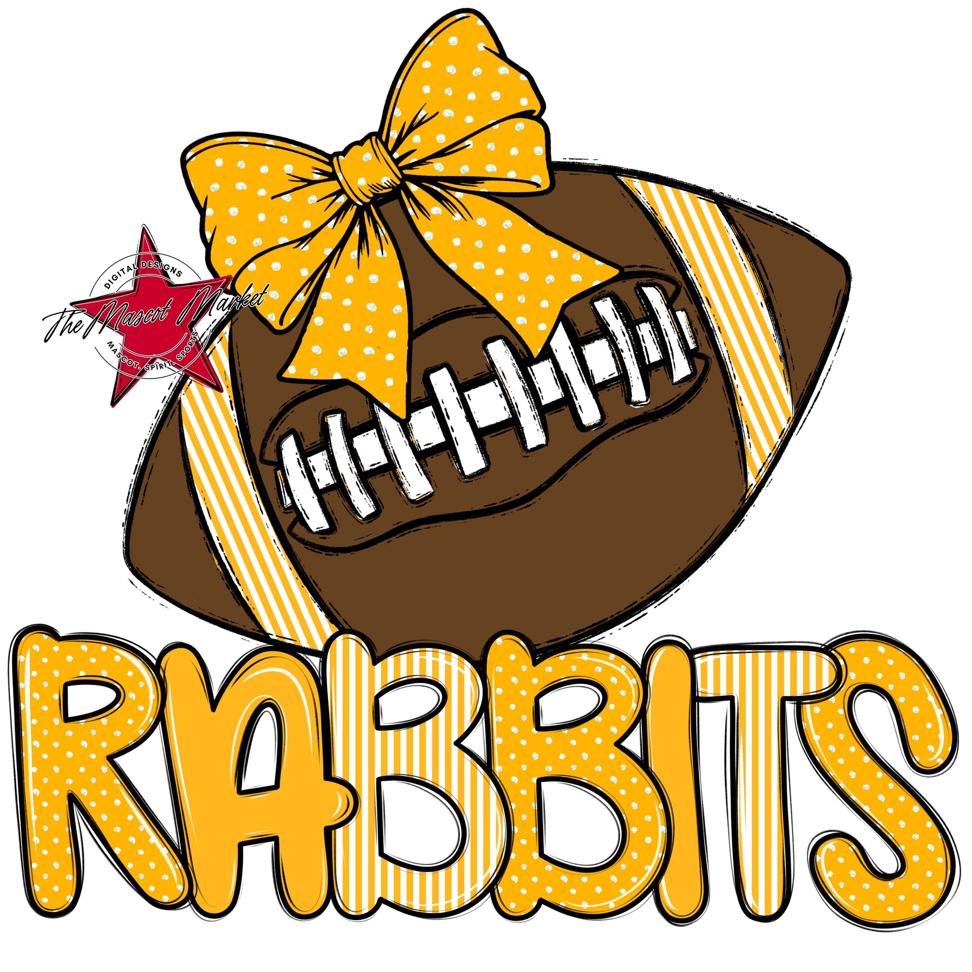 Rabbits Football Spirit Design-Yellow